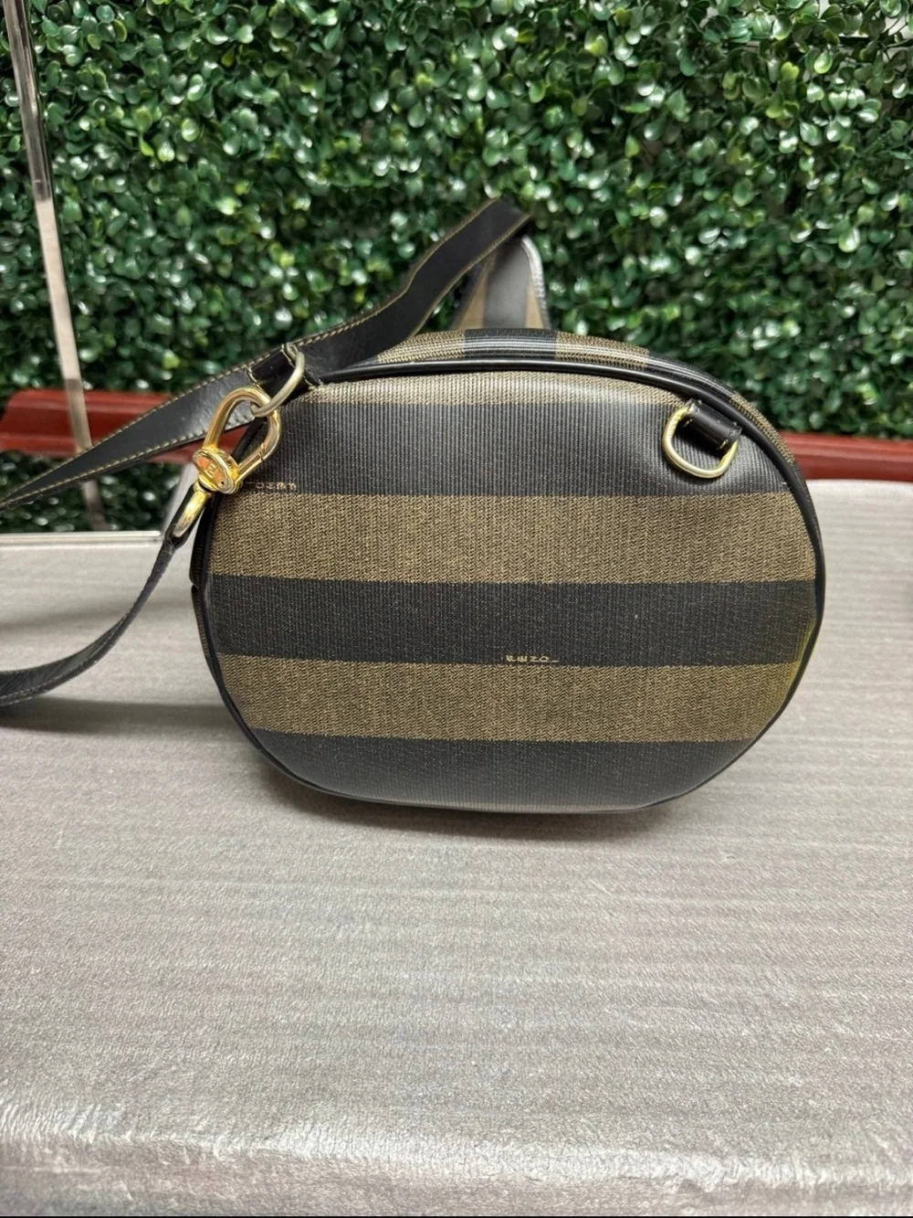 Fendi PEQUIN Striped Sling Backpack Bag Vintage